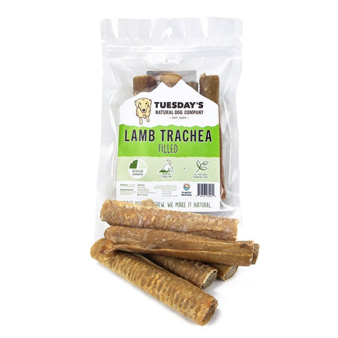 The Natural Dog Company Filled Lamb Trachea 4Ct - Poudre Pet and Feed Supply